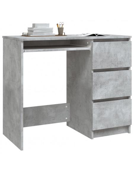 Scrivania Grigio Cemento 90x45x76 cm in Legno Multistrato