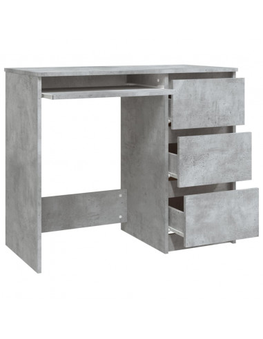 Scrivania Grigio Cemento 90x45x76 cm in Legno Multistrato