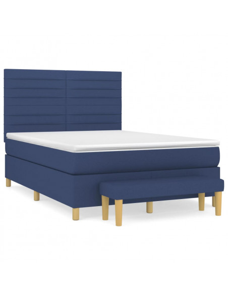 Giroletto a Molle con Materasso Blu 140x190 cm in Tessuto