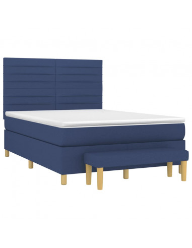 Giroletto a Molle con Materasso Blu 140x190 cm in Tessuto