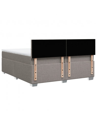 Giroletto a Molle con Materasso Tortora 200x200 cm in Tessuto