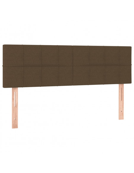 Giroletto a Molle con Materasso Marrone Scuro 140x190cm Tessuto