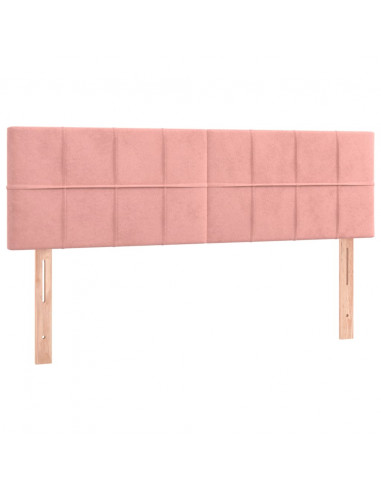 Giroletto a Molle con Materasso Rosa 140x190 cm in Velluto