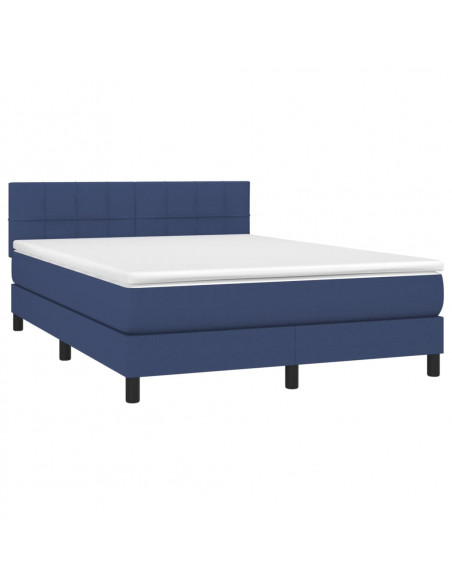 Giroletto a Molle con Materasso Blu 140x190 cm in Tessuto