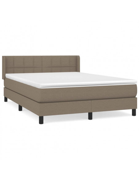 Giroletto a Molle con Materasso Tortora 140x190 cm in Tessuto