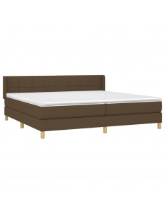 Giroletto a Molle con Materasso Marrone Scuro 200x200cm Tessuto 2