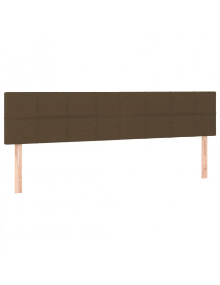 Giroletto a Molle con Materasso Marrone Scuro 200x200cm Tessuto