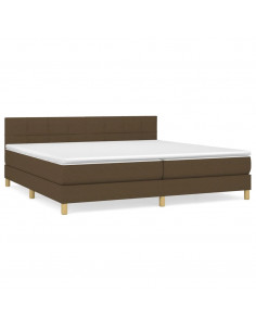 Giroletto a Molle con Materasso Marrone Scuro 200x200cm Tessuto