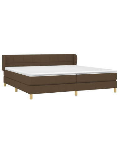 Giroletto a Molle con Materasso Marrone Scuro 200x200cm Tessuto