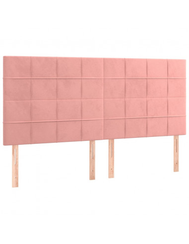 Giroletto a Molle con Materasso Rosa 200x200 cm in Velluto