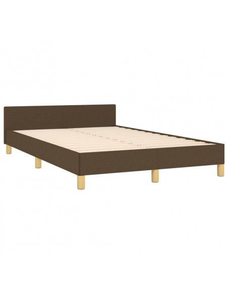 Giroletto con Testiera Marrone Scuro 120x190 cm in Tessuto