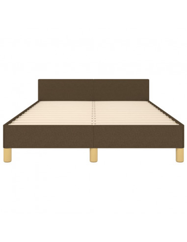 Giroletto con Testiera Marrone Scuro 120x190 cm in Tessuto