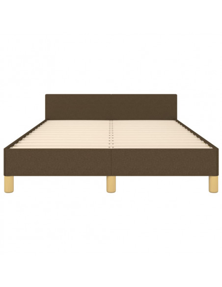 Giroletto con Testiera Marrone Scuro 120x190 cm in Tessuto