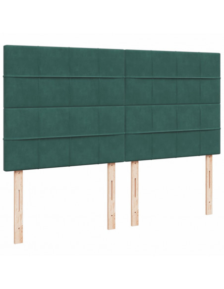 Giroletto a Molle con Materasso Verde Scuro 200x200 cm Velluto