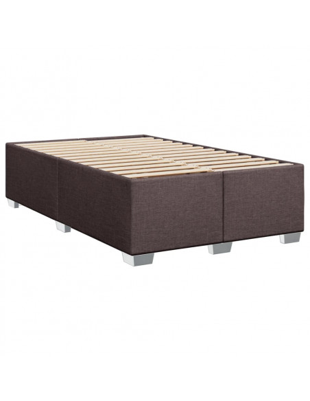 Giroletto a Molle con Materasso Marrone Scuro 120x200cm Tessuto