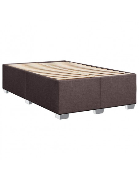 Giroletto a Molle con Materasso Marrone Scuro 120x200cm Tessuto