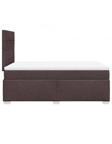 Giroletto a Molle con Materasso Marrone Scuro 120x200cm Tessuto