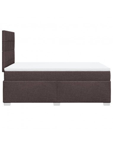 Giroletto a Molle con Materasso Marrone Scuro 120x190cm Tessuto