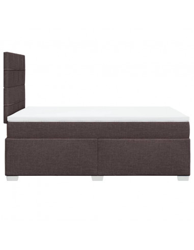 Giroletto a Molle con Materasso Marrone Scuro 120x190cm Tessuto