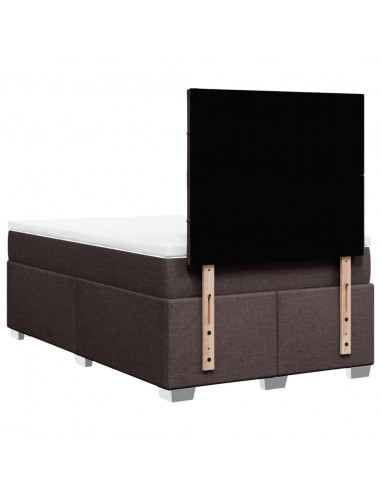 Giroletto a Molle con Materasso Marrone Scuro 120x190cm Tessuto