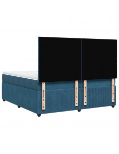 Giroletto a Molle con Materasso Blu 200x200 cm in Velluto 2