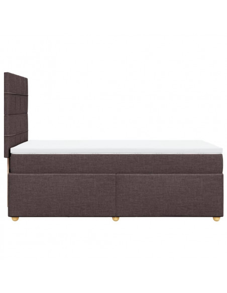 Giroletto a Molle con Materasso Marrone Scuro 100x200cm Tessuto