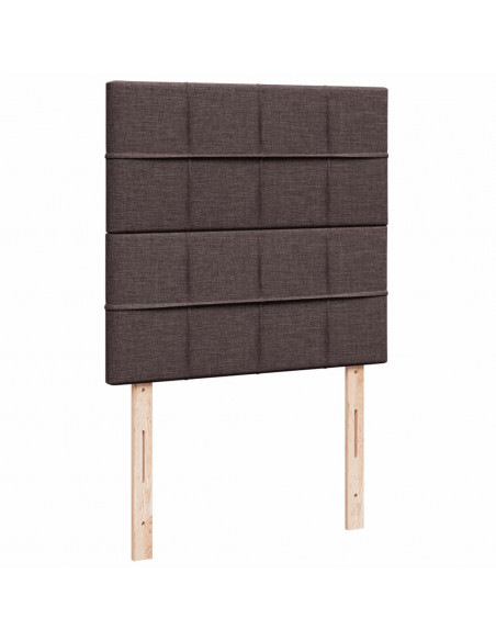 Giroletto a Molle con Materasso Marrone Scuro 100x200cm Tessuto
