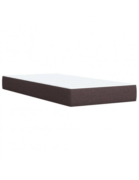 Giroletto a Molle con Materasso Marrone Scuro 100x200cm Tessuto