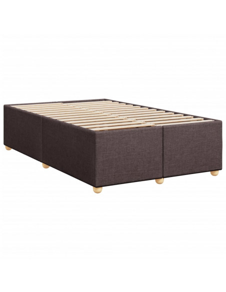 Giroletto a Molle con Materasso Marrone Scuro 120x190cm Tessuto