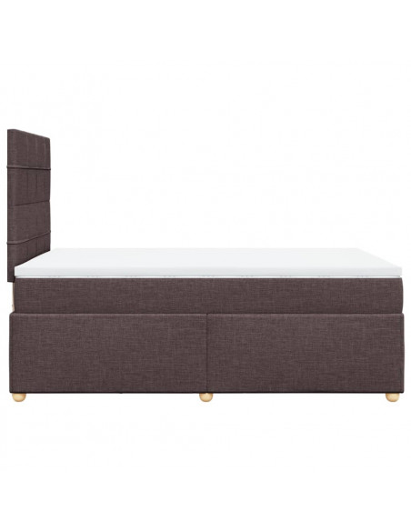 Giroletto a Molle con Materasso Marrone Scuro 120x190cm Tessuto