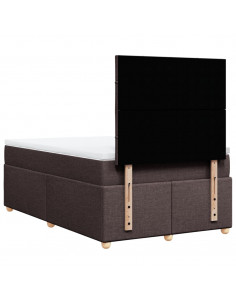 Giroletto a Molle con Materasso Marrone Scuro 120x190cm Tessuto 2