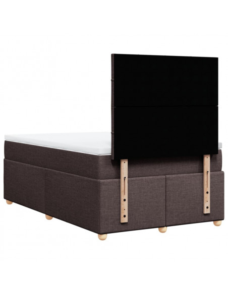 Giroletto a Molle con Materasso Marrone Scuro 120x190cm Tessuto