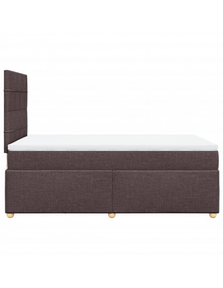Giroletto a Molle con Materasso Marrone Scuro 120x200cm Tessuto