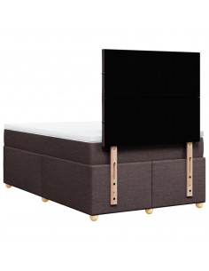 Giroletto a Molle con Materasso Marrone Scuro 120x200cm Tessuto 2