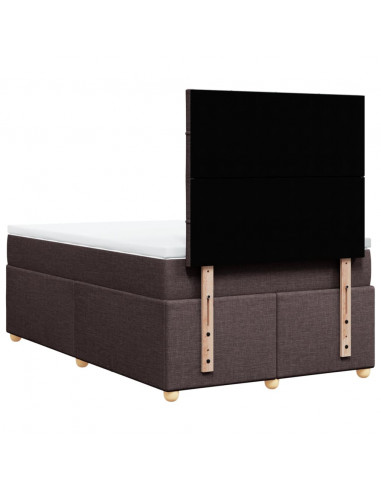 Giroletto a Molle con Materasso Marrone Scuro 120x200cm Tessuto