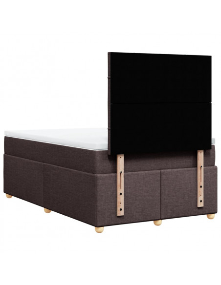Giroletto a Molle con Materasso Marrone Scuro 120x200cm Tessuto