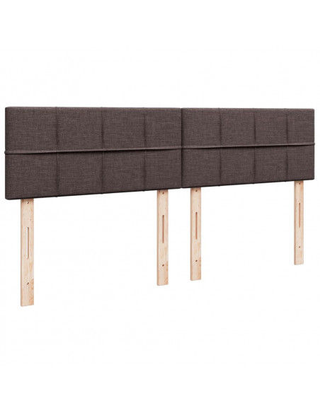 Giroletto a Molle con Materasso Marrone Scuro 200x200cm Tessuto