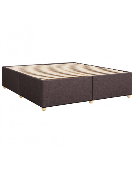 Giroletto a Molle con Materasso Marrone Scuro 200x200cm Tessuto