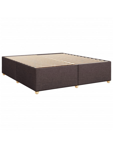Giroletto a Molle con Materasso Marrone Scuro 200x200cm Tessuto