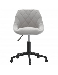 Sedia da Ufficio Girevole Grigio Chiaro in Velluto 2