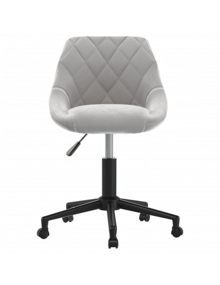 Sedia da Ufficio Girevole Grigio Chiaro in Velluto