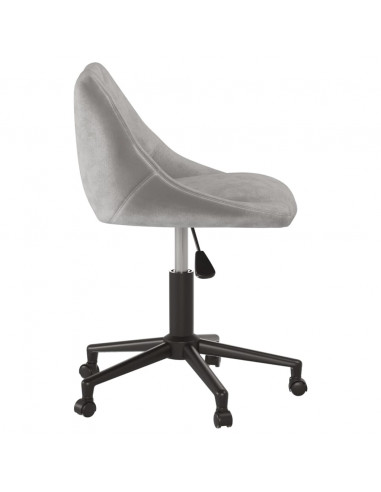 Sedia da Ufficio Girevole Grigio Chiaro in Velluto