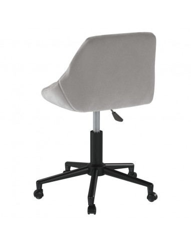 Sedia da Ufficio Girevole Grigio Chiaro in Velluto