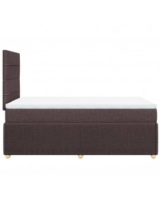 Giroletto a Molle con Materasso Marrone Scuro 120x200cm Tessuto