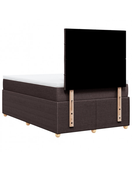 Giroletto a Molle con Materasso Marrone Scuro 120x200cm Tessuto