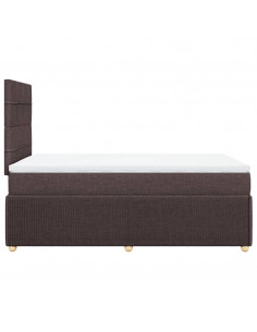 Giroletto a Molle con Materasso Marrone Scuro 120x190cm Tessuto