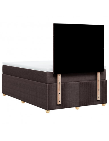 Giroletto a Molle con Materasso Marrone Scuro 120x190cm Tessuto