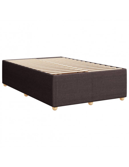 Giroletto a Molle con Materasso Marrone Scuro 120x190cm Tessuto