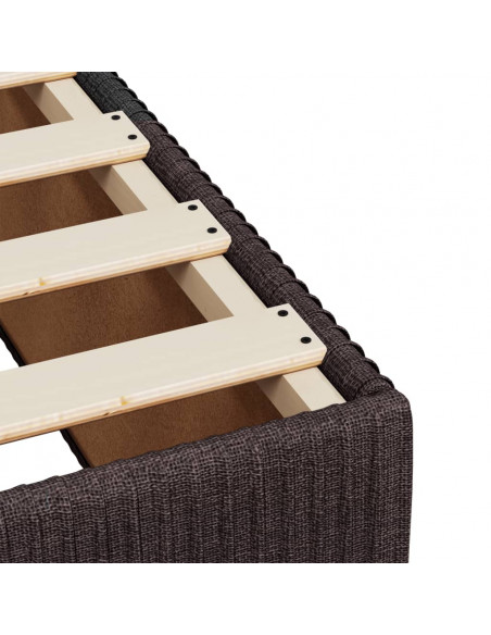 Giroletto a Molle con Materasso Marrone Scuro 120x190cm Tessuto