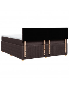 Giroletto a Molle con Materasso Marrone Scuro 200x200cm Tessuto 2